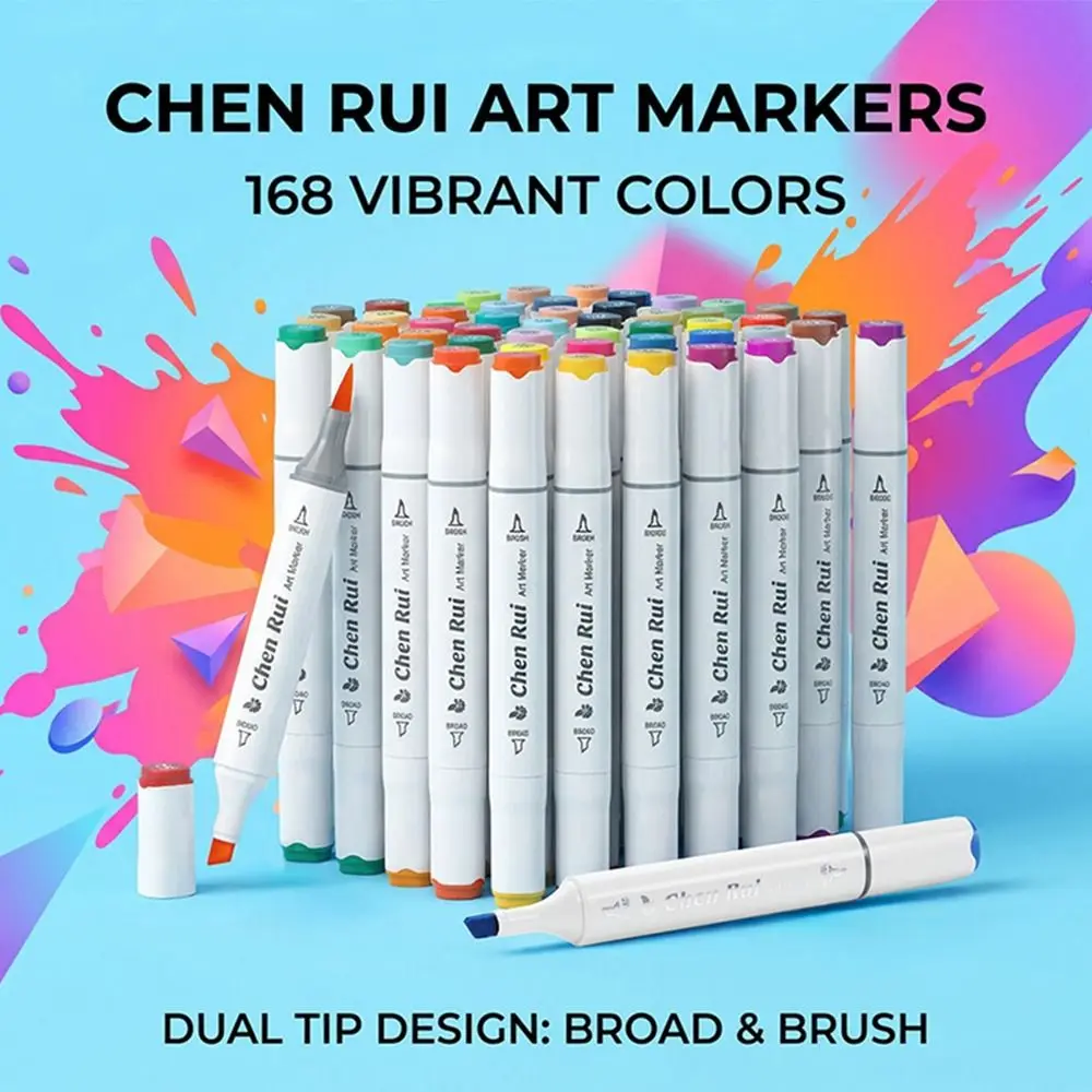 

48/60Pcs Portable Alcohol Ink Alcohol Markers Dual Tip Brush Tip Art Marker Set Chisel Tip Brush Markers Coloring