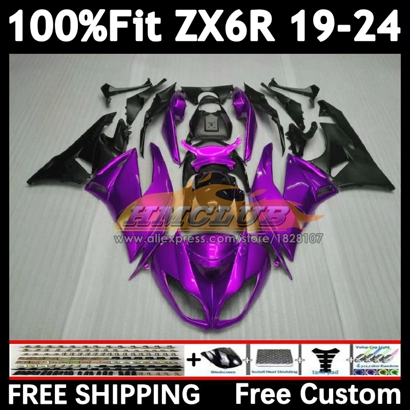 Body For KAWASAKI NINJA ZX-6R 2019 2020 2021 new purple 2022 2023 2024 160No.53 ZX 636 6R ZX636 ZX6R 19 20 21 22 23 24 Fairing