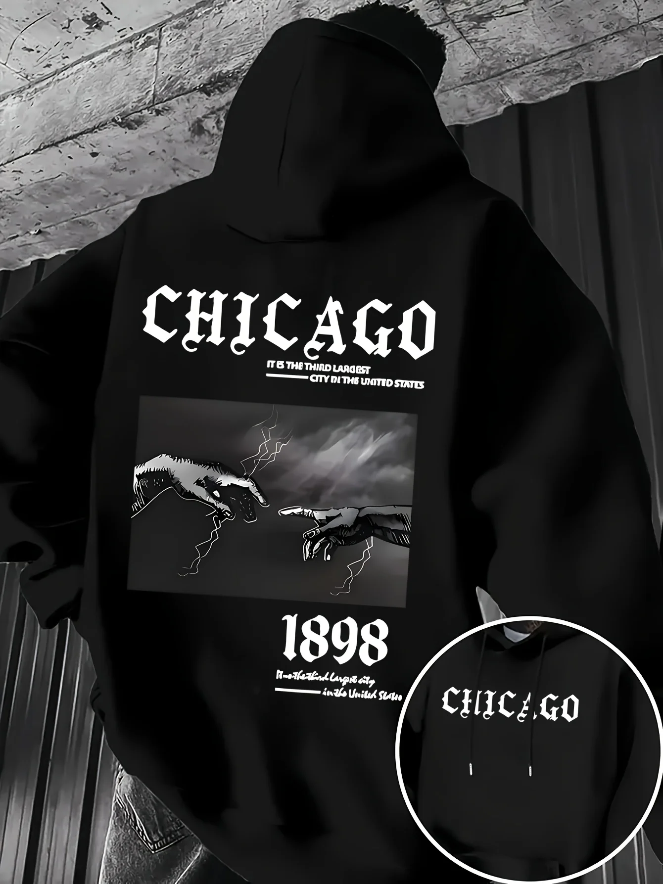 

Модная мужская толстовка с капюшоном с буквенным принтом Chicago, мягкая и удобная, уличный топ в уличном стиле