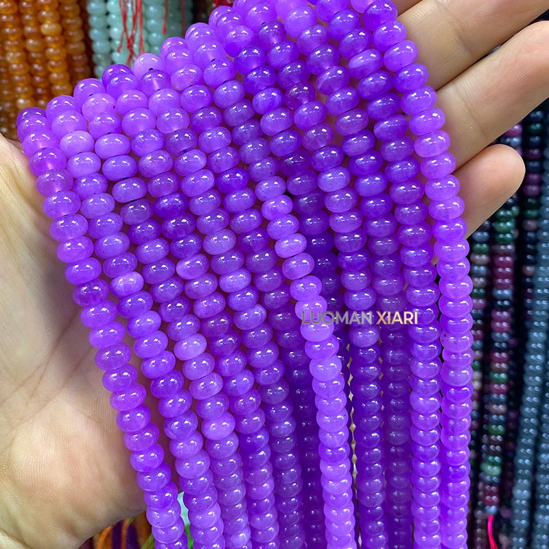 Wheels 5x8mm Natural Stone Alxa Chalcedony Loose Spacer Beads for Jewelry Making Diy Earrings Bracelets Charms Accessories 15''