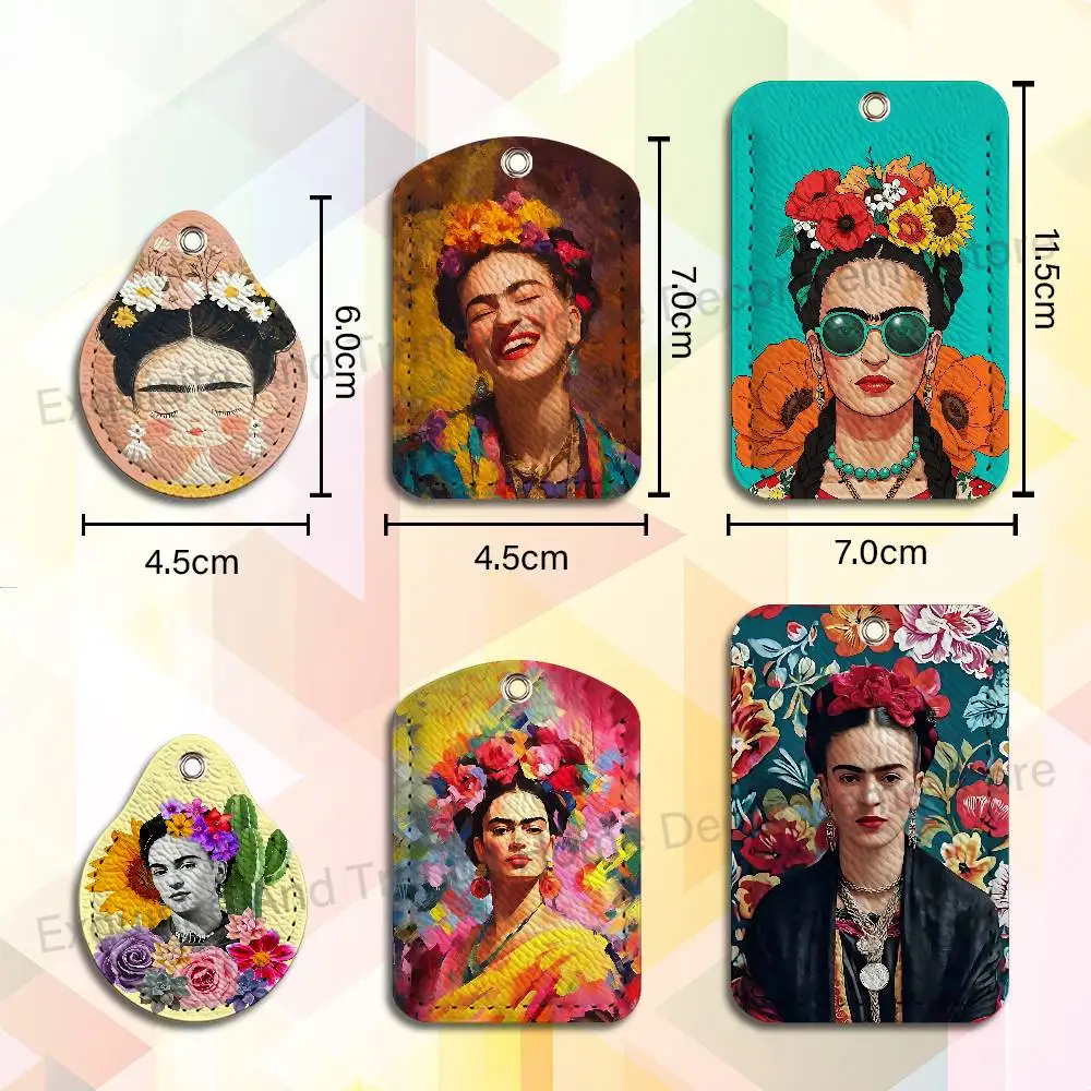 Fashion F-FridaS-S K-Kahlos Holder Keychain For  Work Card Bank Business Holder Student Card Protective Case Bus Card