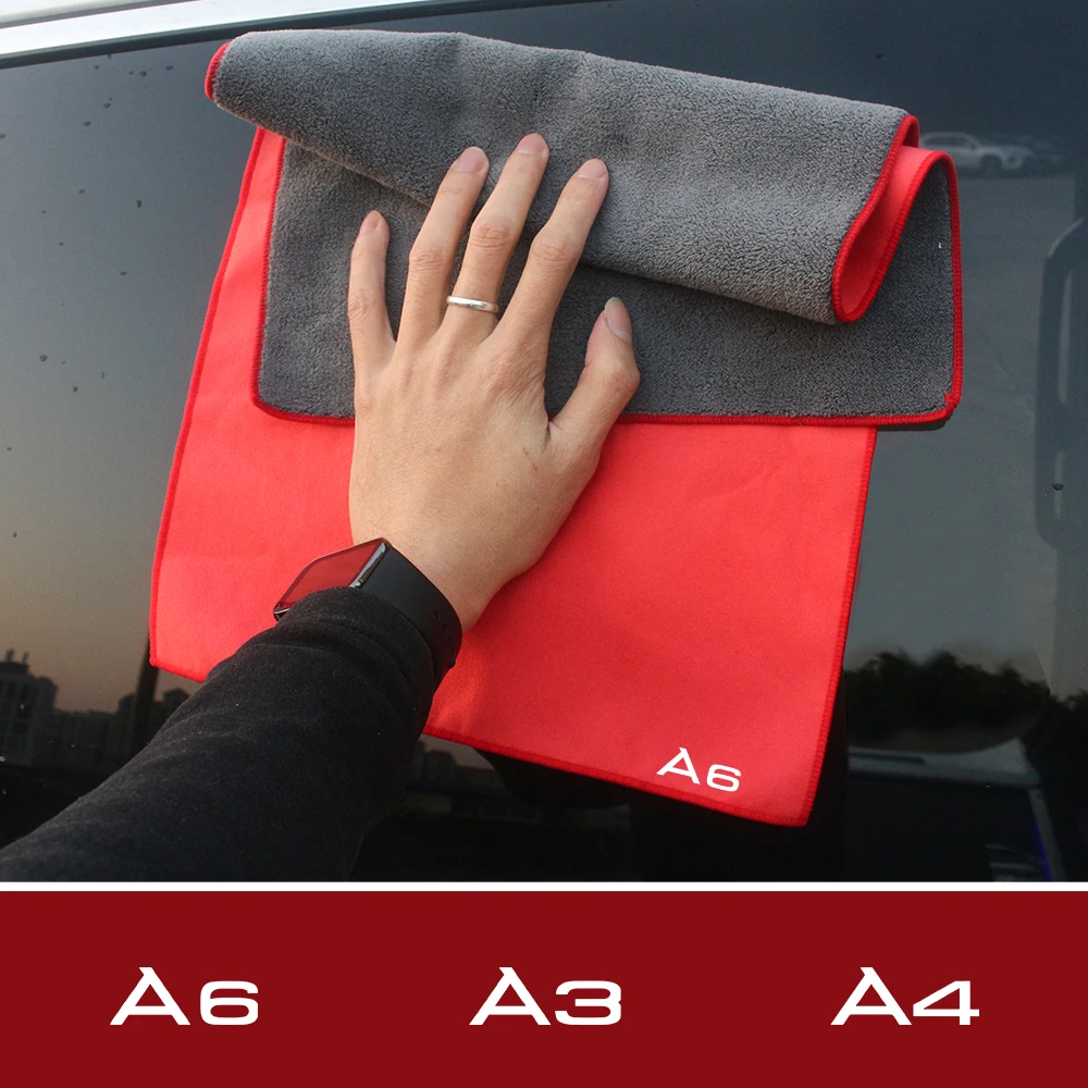 

Chamois leather Coral Fleece Car Cleaning Cloth Towel Auto Accessories Thicken Water Absorption Rag for Audi A1 A2 A3 A4 A5 A6A7