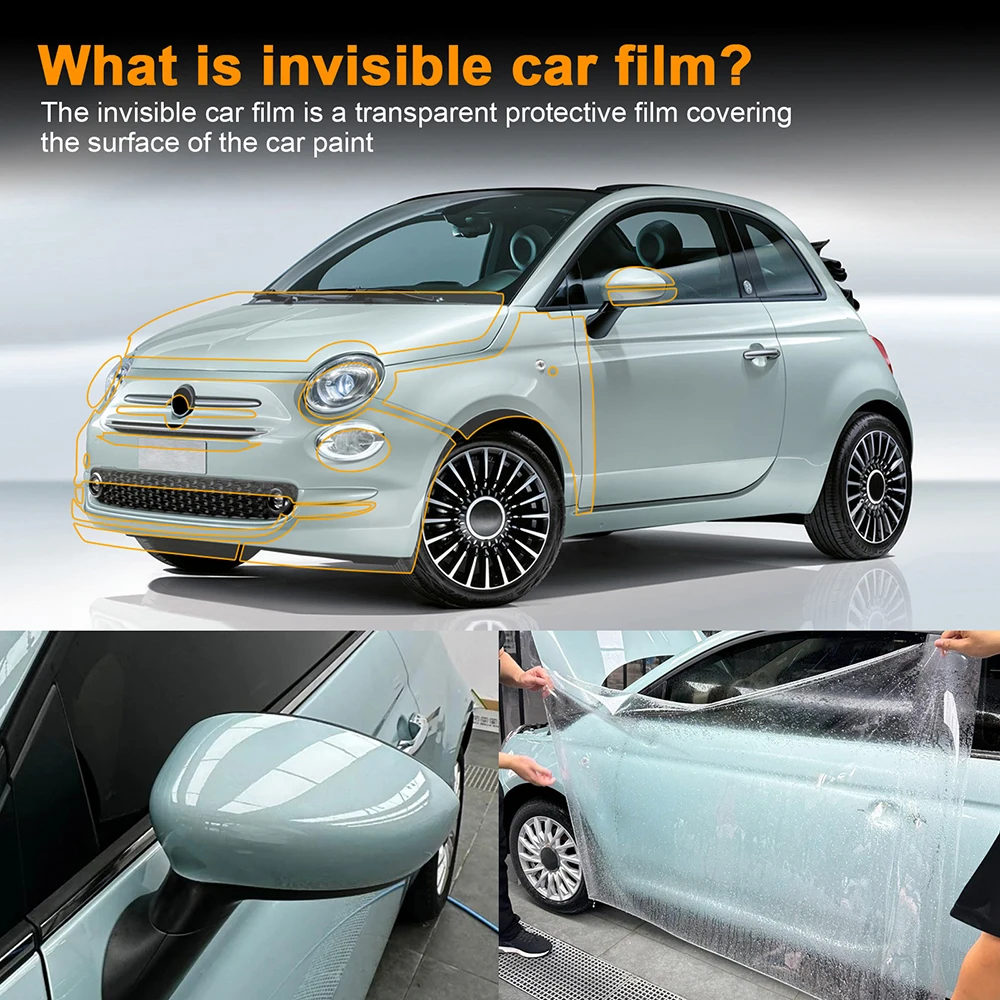 PPF Film For Fiat 500 2017 2018 2019 2020 2021 2022 2023 2024 Anti-Scratch Protective TPU Car Body Sticker Paint Protection Film