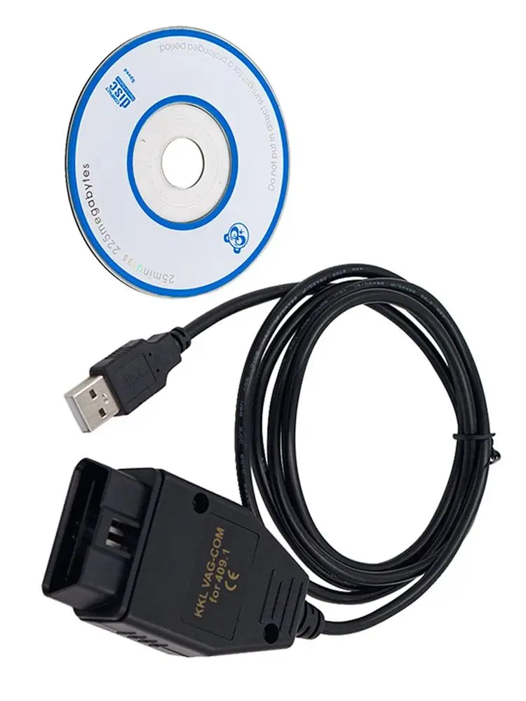 New USB VAG-COM Diagnostic Cable for V-W Au-di, KKL 409.1 OBD2 OBDII Scanner Tool, Auto Diagnostic Interface Cable