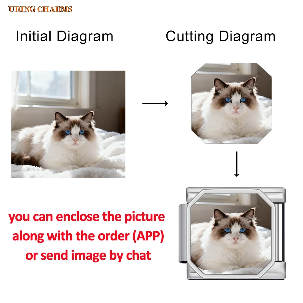 أشكال مختلفة صورة شخصية بالجملة صورة مخصصة رابط سحر إيطالي صالح 9 مللي متر سوار من الفولاذ المقاوم للصدأ مجوهرات ذاتية الصنع