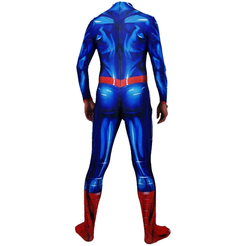 Superhelden Bodysuit Film Superman Cosplay blauen Anzug Overall Superman Kostüm Superheld Cape Halloween Kostüm für erwachsene Kinder