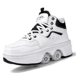 2024 nuove grandi scarpe a quattro ruote Rampage per bambini fila puleggia con ruote scarpa maglia rossa passo retrattile sport Ice Skate Youth