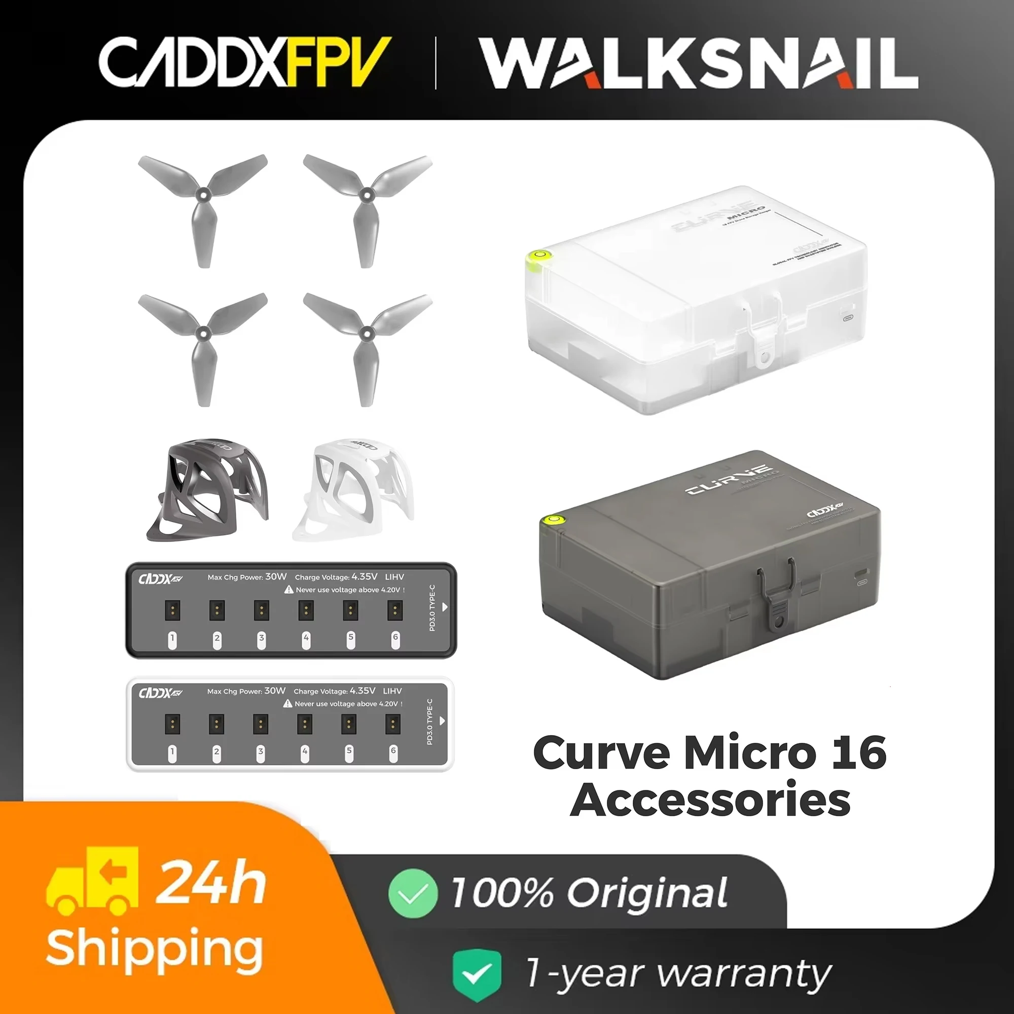 caddxfpv curve micro 16 estuche pequeno para guardar accesorios disenado para los drones tiny whoops de 6 canales bateria lihv a30 y marco de repuesto para el cargador