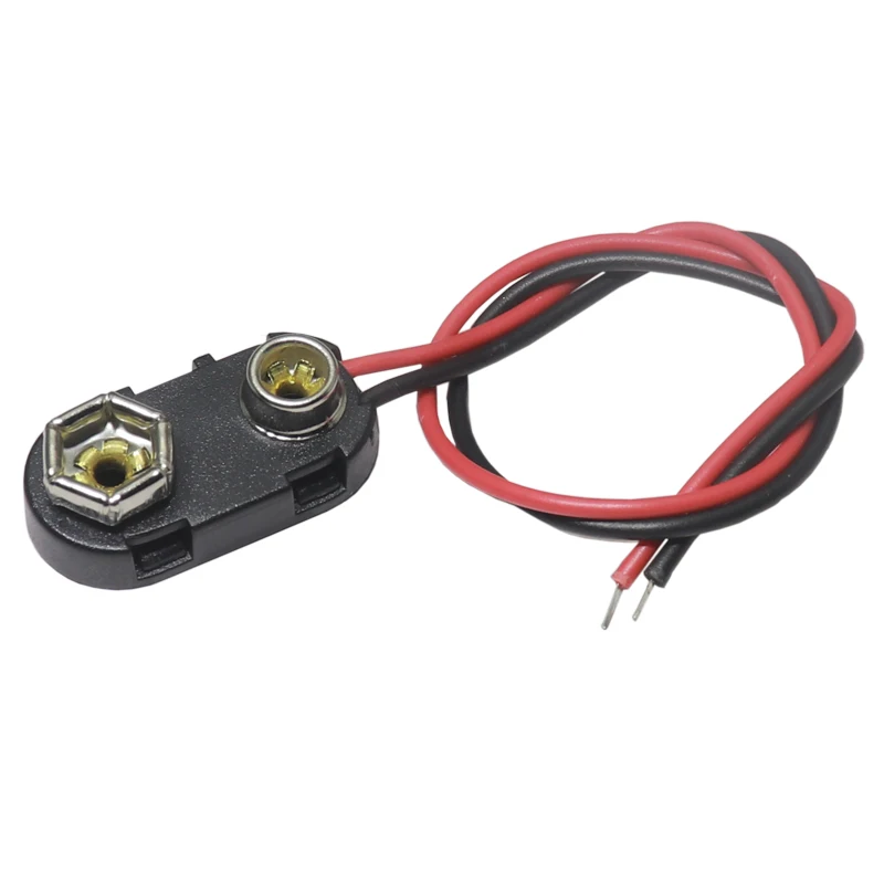 【10-5PCS】T type 9V Battery Snap Connector clip Lead Wires holder Line length 15CM