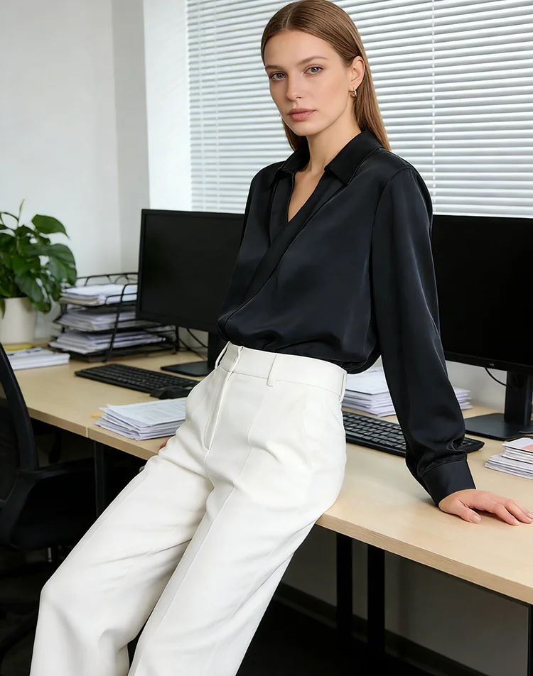 

Shirts For Women Leisure Minimalist Chic Loose Beautiful Solid Casual Gentle Officewear Female Korean Style Spring Autumn Tender