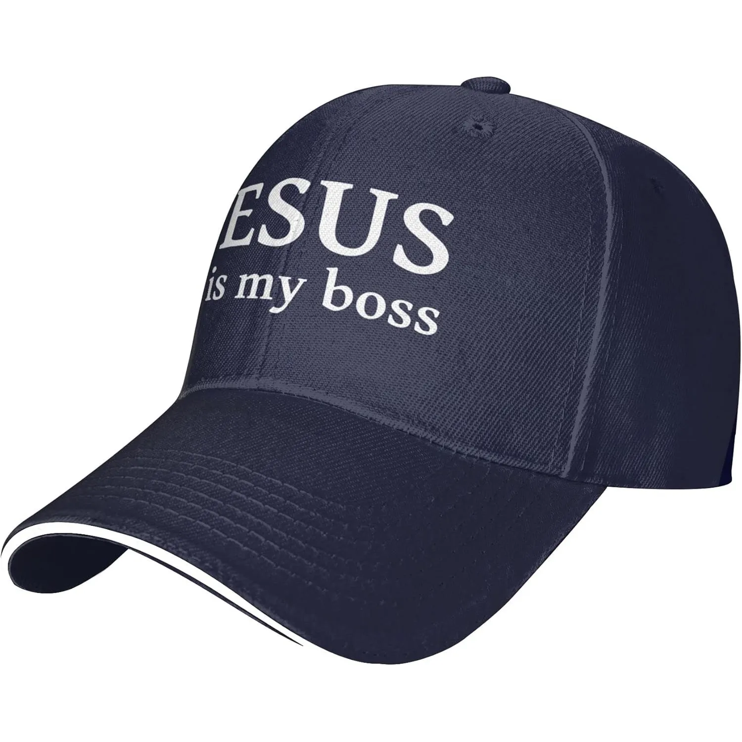 Gorra de béisbol cristiana con diseño de Jesús es mi jefe, protección solar de poliéster, sombrero ajustable informal, unisex para adultos