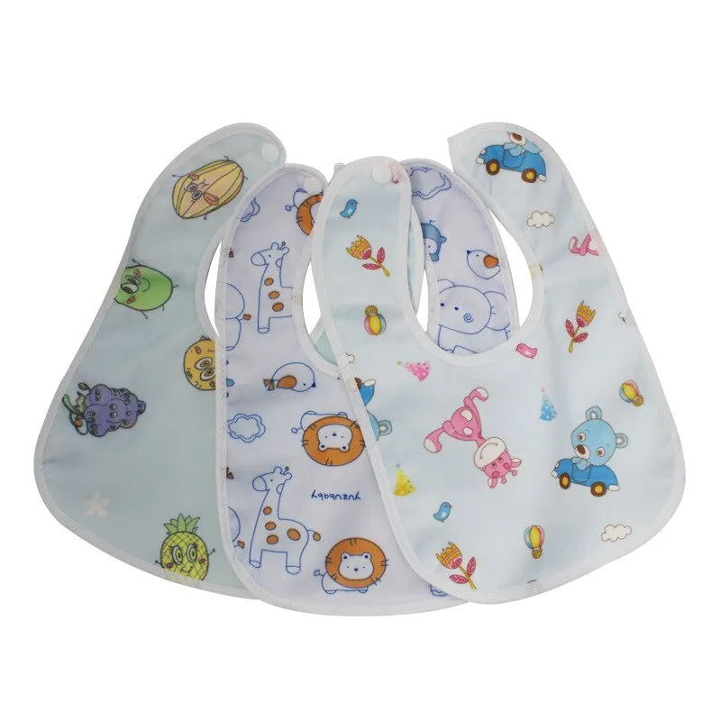 3 Pcs Pack Color Random Washable Waterproof Children Kid Double Layer Super Soft Baby Bib