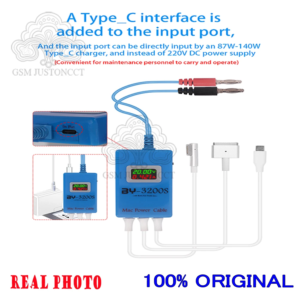 أداة تمهيد كابل الطاقة SMac مع موصلات T L Type-C لإصلاح اللوحة، BY-3200S #2