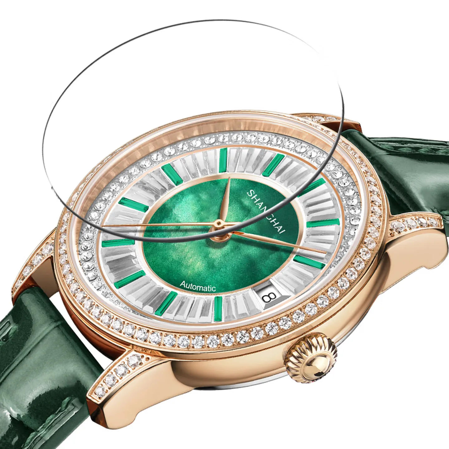 Shanghai Watch Chandelier Series Luxury Women's Automatic Watches 36mm Mechanical Wristwatch Sapphire Genuine Leather Watch 2250