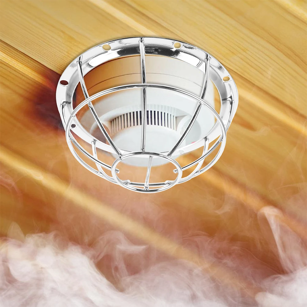 2pcs Fire Sprinkler Guard Cage Iron Bracket Dust Proof Protective Cover For Smoke Sprinkler Protector Alarm Equipment