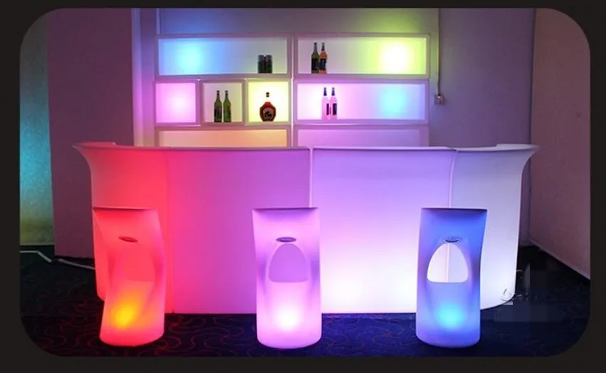 Mesa de Bar Led recargable de 110cm de altura, cambiador colorido, escritorio de recepción, muebles modernos para club nocturno, Mostrador de cajero Simple