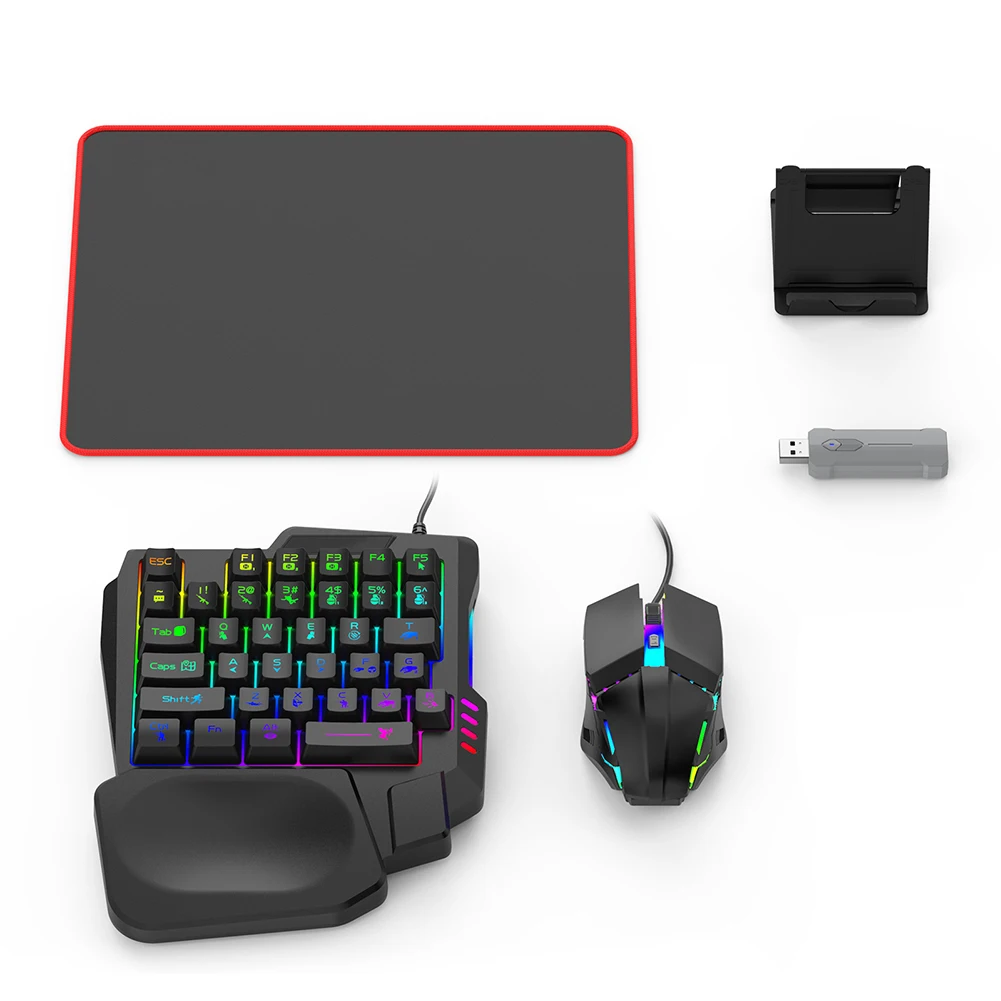 

5 in 1 Keyboard Mouse Gaming Converter Bluetooth-Compatible 5.3 for PUBG Gaming Keyboard and Mouse Combo for Android System