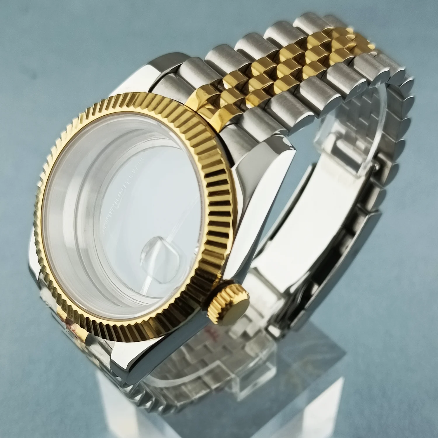 Nh35 silber und gold 36mm 40mm luxus herren uhr gehäuse armband für nh34 nh35 nh36 nh38 miyota 8215 werk zifferblatt oyster datejust