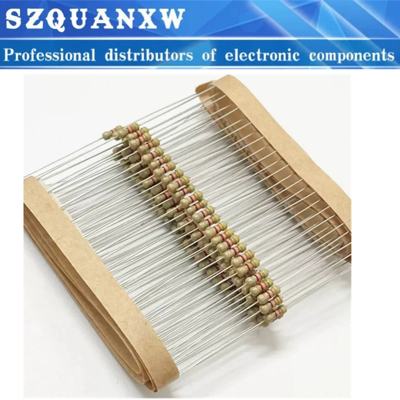 

100pcs/lot 1/2W Carbon Film Resistor 5% 1R-10M 10R 22R 47R 100R 150R 470R 1K 3.3K 10K 22K 220K 470K 0.1 0.22 470 ohm 0.5W