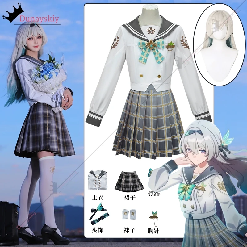 

Firefly Cosplay Costume JK Sailor Suit Dress Game Honkai: Star Rail Role-playing Suits Halloween Disguise for Adult Women S-XL
