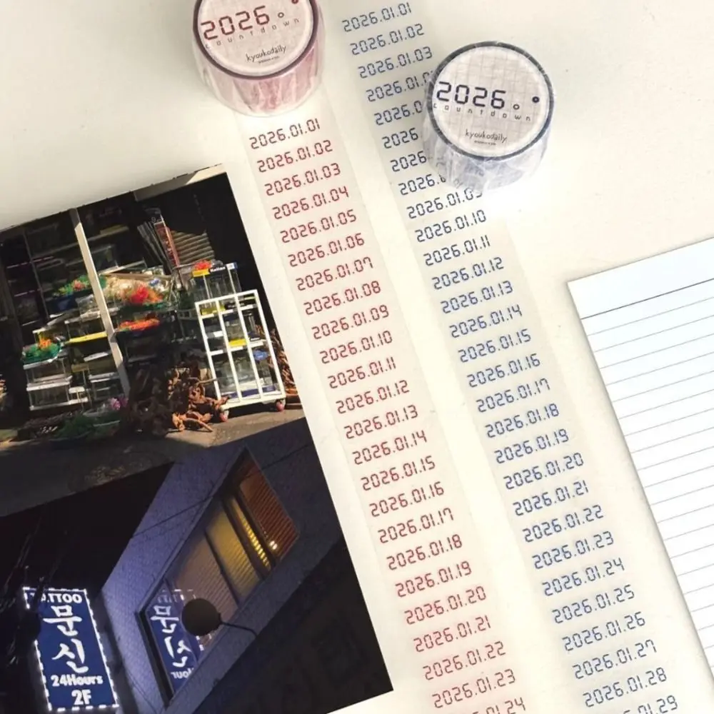 

Creative Non-repeating 2026 Date Stickers Adhesive Tape 2026 Date Electronic Date Tape Sticker Date Washi Tape Schedule Notebook