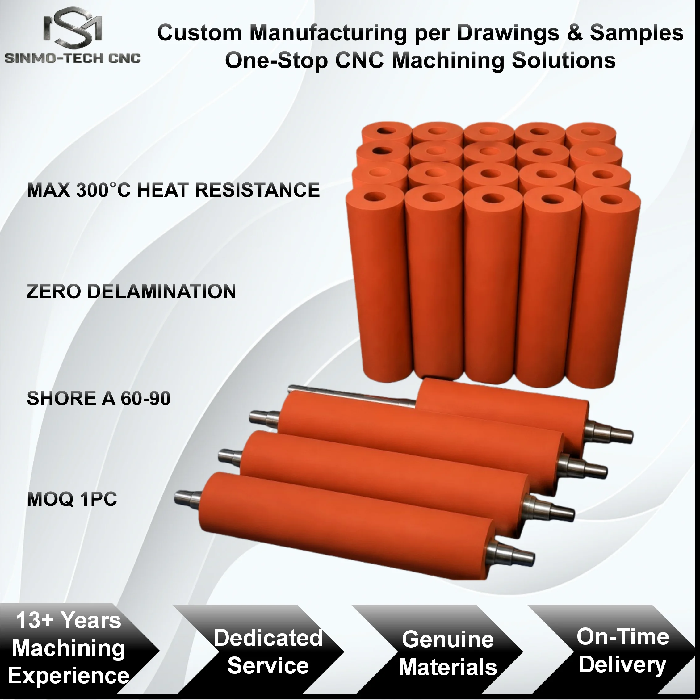 Custom Hot Stamping Silicone Roller, CNC Precision Engraved Silicone Rubber Embossing Wheel for Plastic Tube, MOQ 1pc