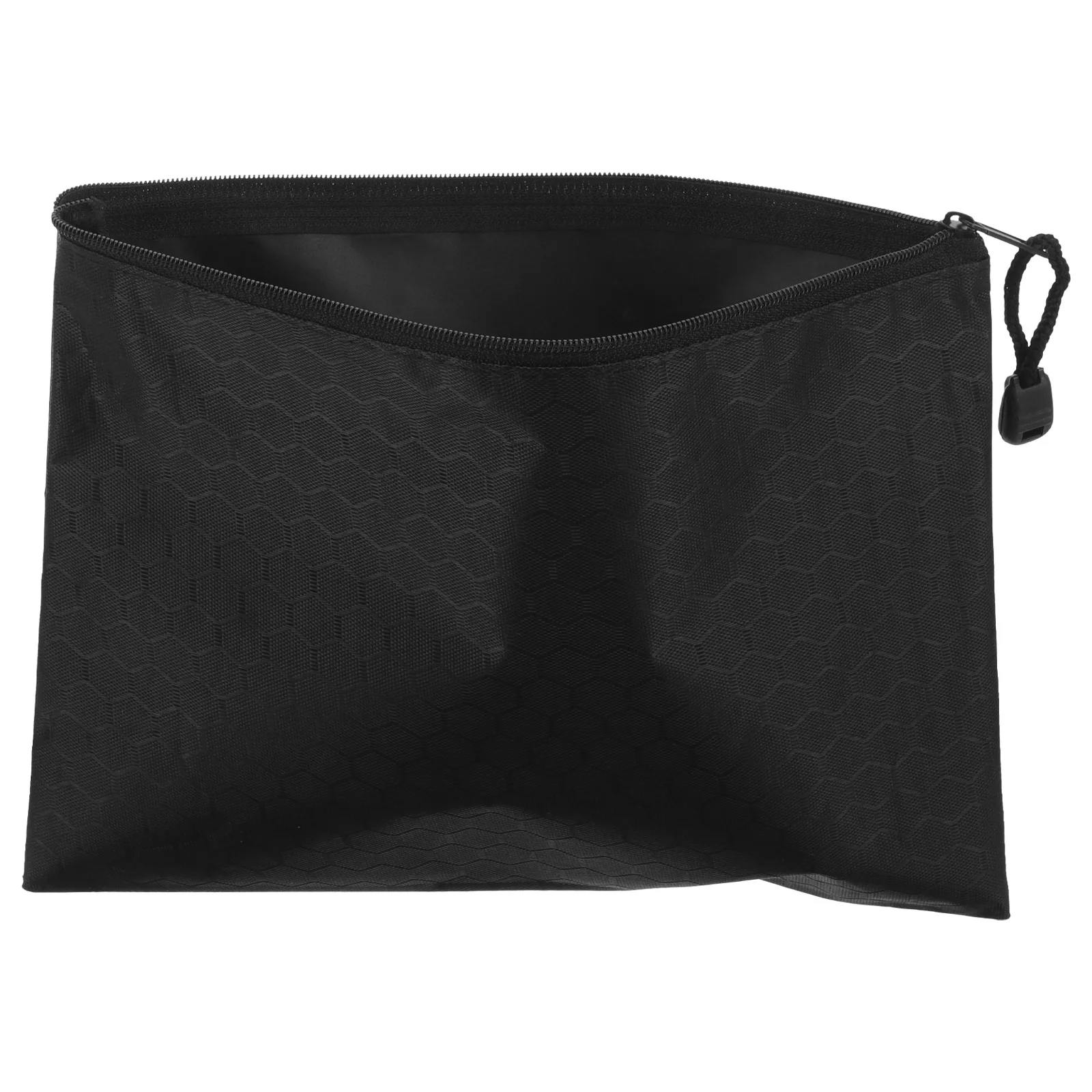 

1pcs Zipper File Pouch Oxford Cloth Stationery Bag Spacious Storage For Pens Documents Rope Handle Deform Resistant Fine