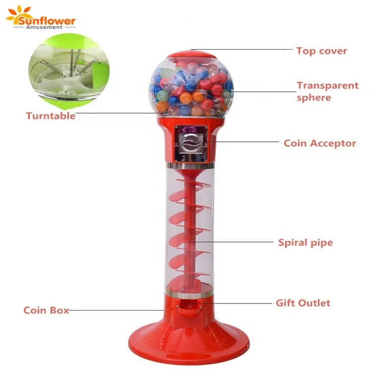 Amusement Park Popular Kids Toys Balls Capsule Coin Operated Gumball  Cotton Candy Vending Machine
