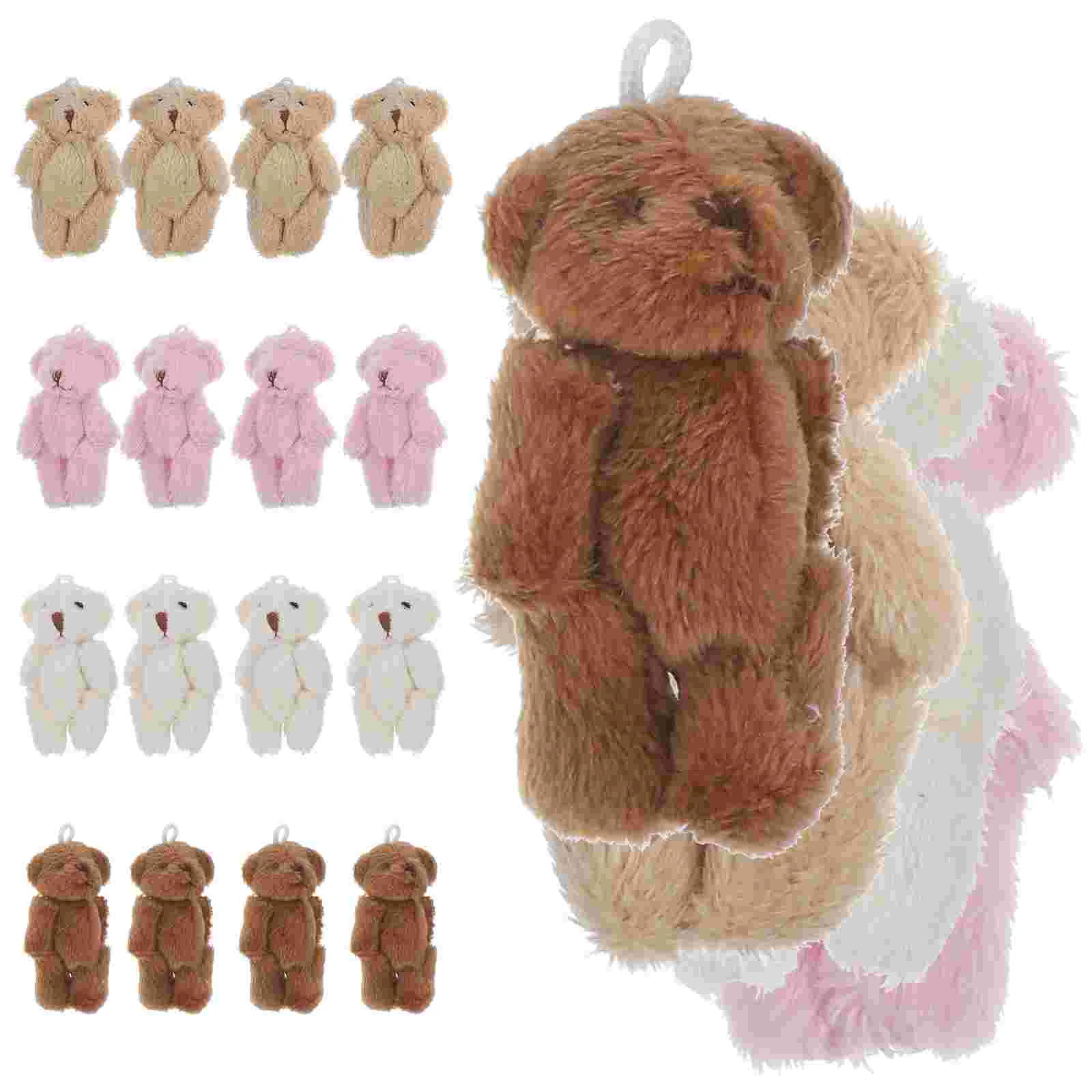 20 Pcs Tiny Bear Mini Plush to Bears for Crafts Bulk Soft Miniature