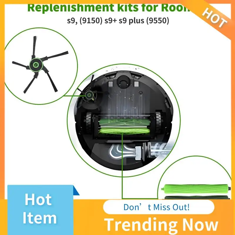 

Для Irobot Roomba S9 (9150) S9 + S9 Plus (9550) S Series AI Комплекты роботов-пылесосов Детали 3 комплекта резиновых щеток, 8 боковых щеток