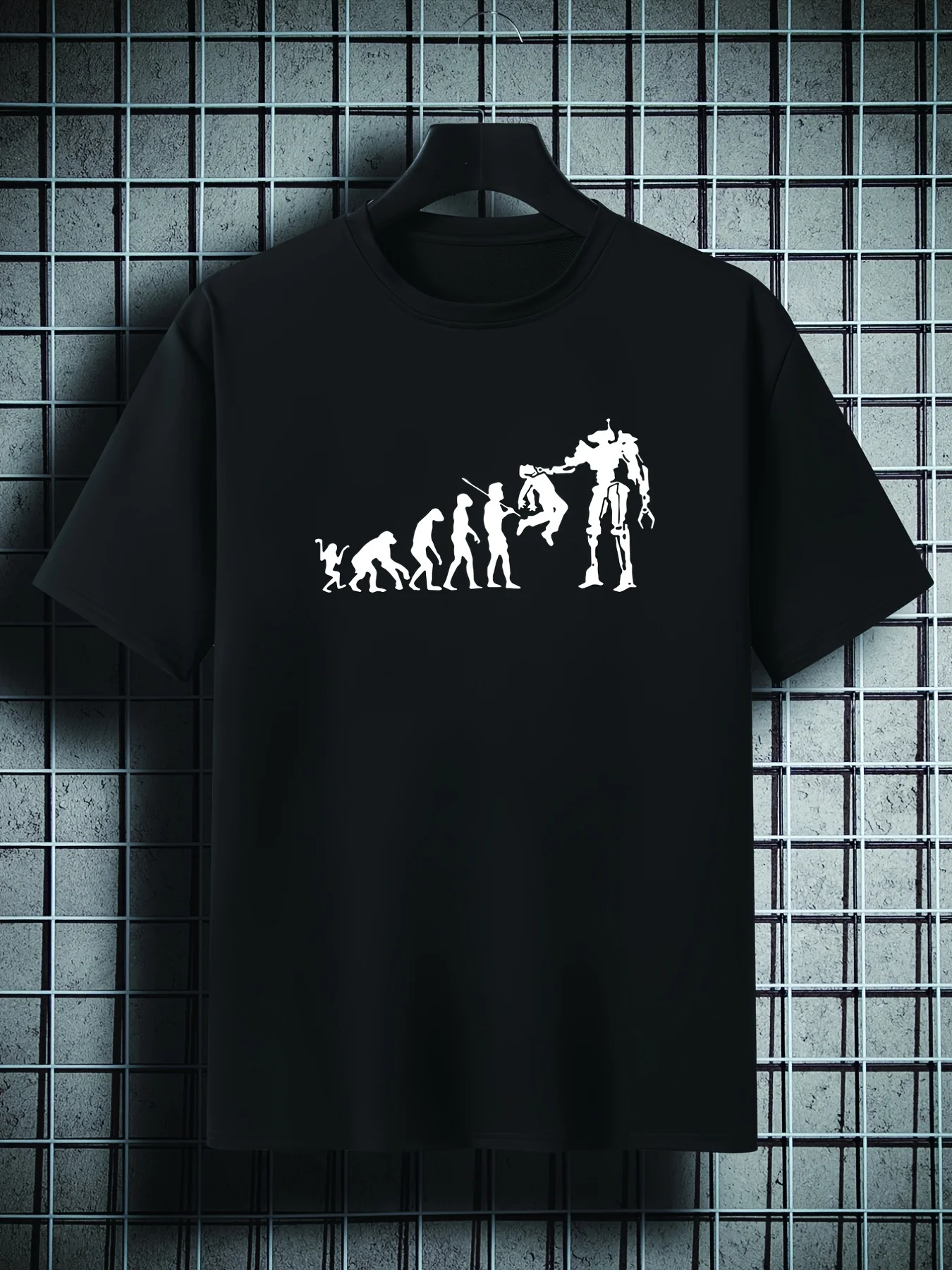 Funny Human Evolution Pattern T-Shirt 100% Cotton O-Neck Short Sleeve Summer Casual Mens T-shirt Streetwear