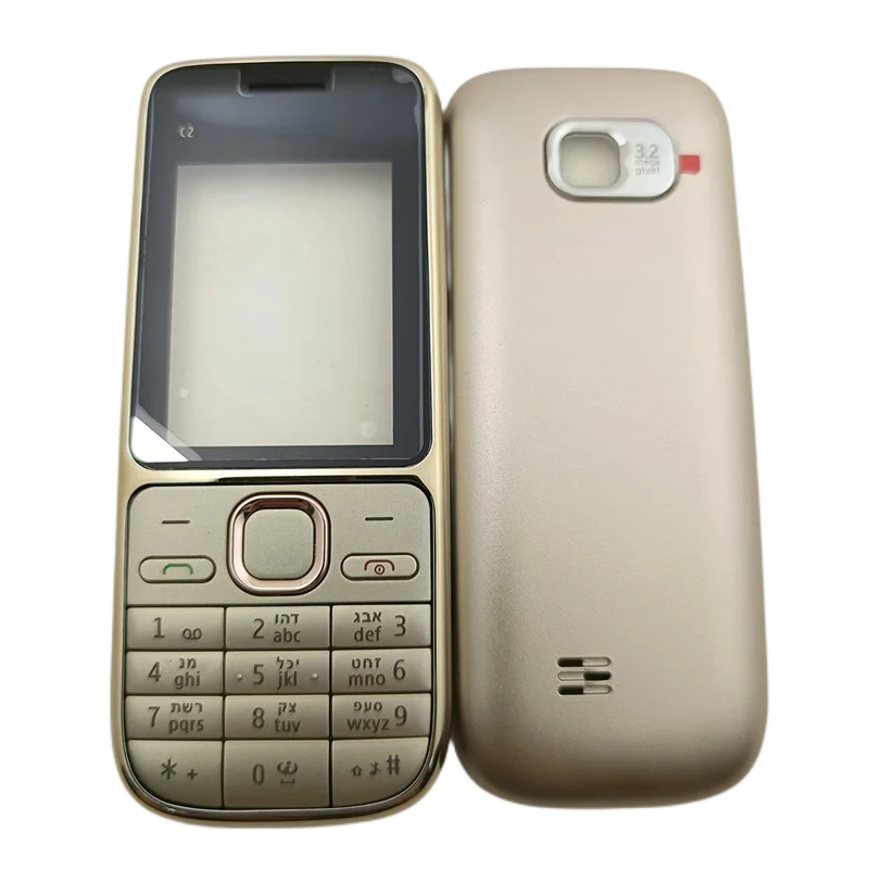 For Nokia C2-01 Full Housing Case Front Frame+Battery Cover +English And Hebrew Keypad (NO Middle Frame)