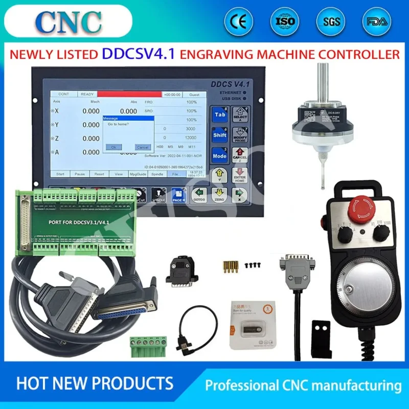 CNC Kit DDCSV4.1 3 4 Axis Offline Engrating Machine Motion Controller Probe Edge Finder V5 Anti-Rolls 3D Center Rod MPG