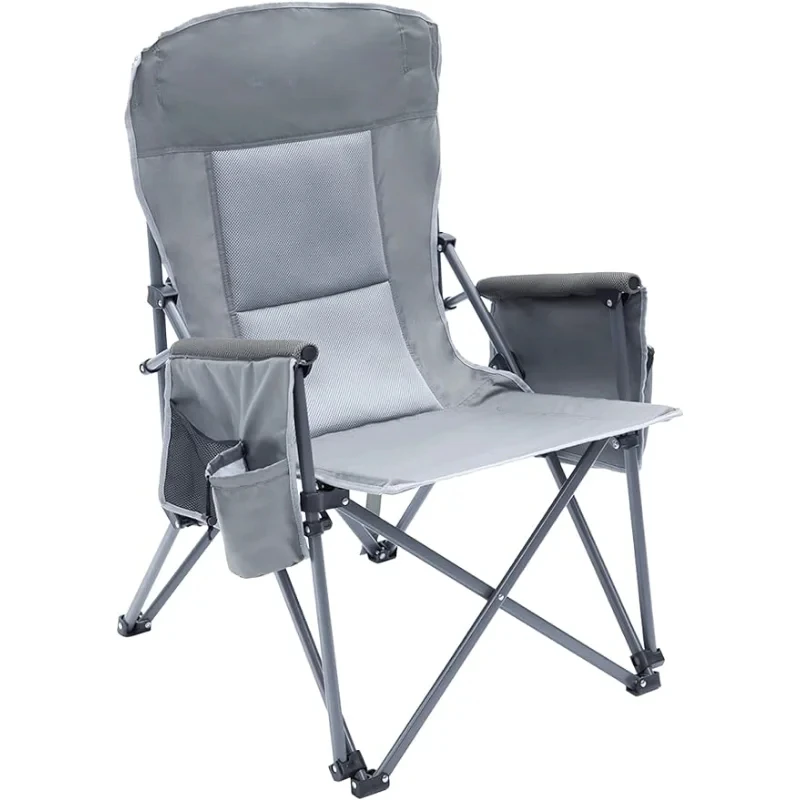 Camphor Designs Heavy Duty Portable Folding Camping Chair for Adults with Comfy Padded Backrest,Supports 400 Lbs