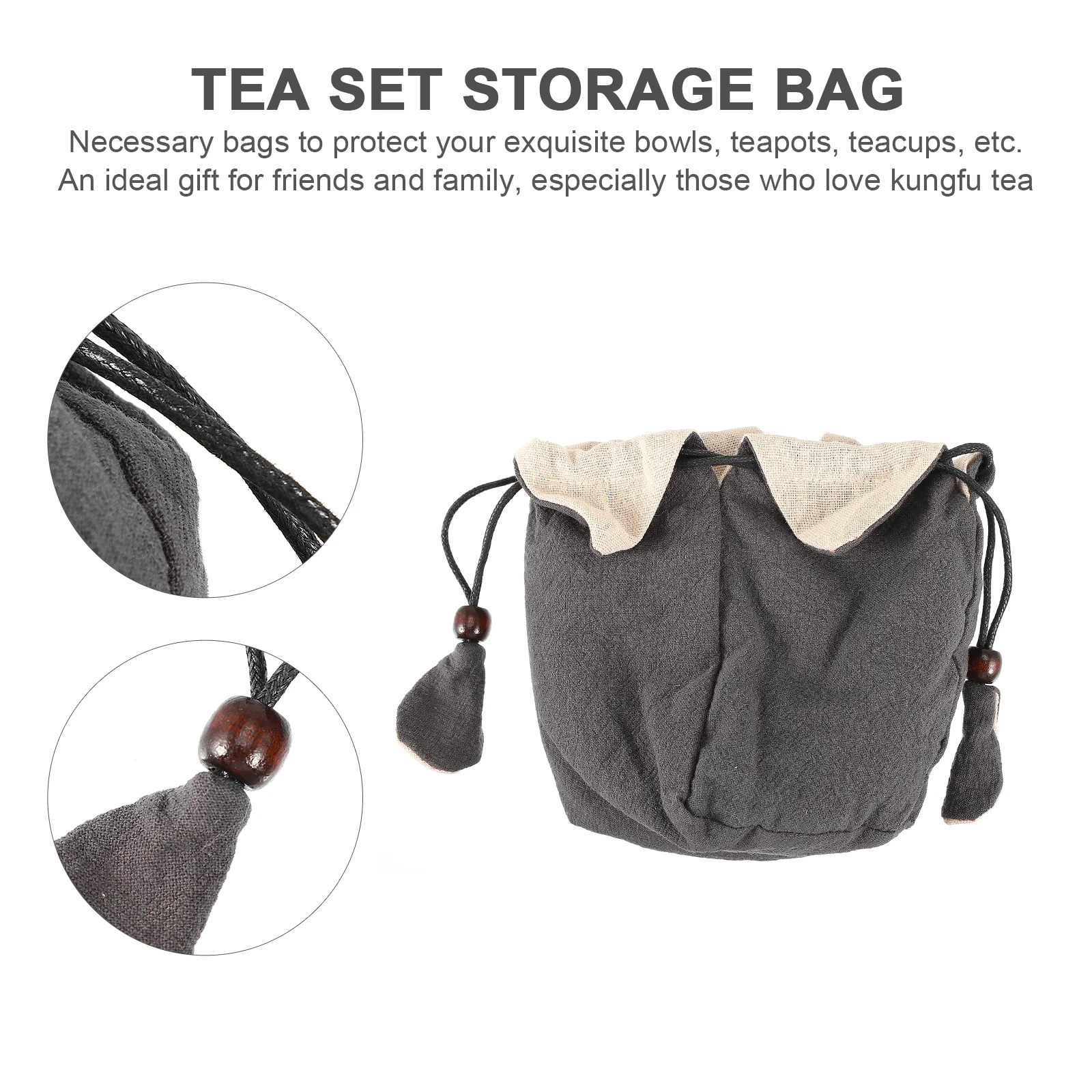 Cotton Drawstring Storage Bags Linen Teapot Travel Duffle Portable Mini Duffel Blue and Child Carry