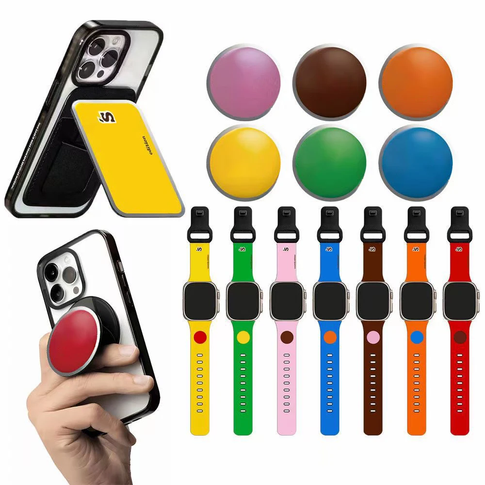 Candy Color Bean Phone Grip Card Holder / Strap Magnetic Stand for IPhone 13 14 15 16 17 18 Pro Max Case