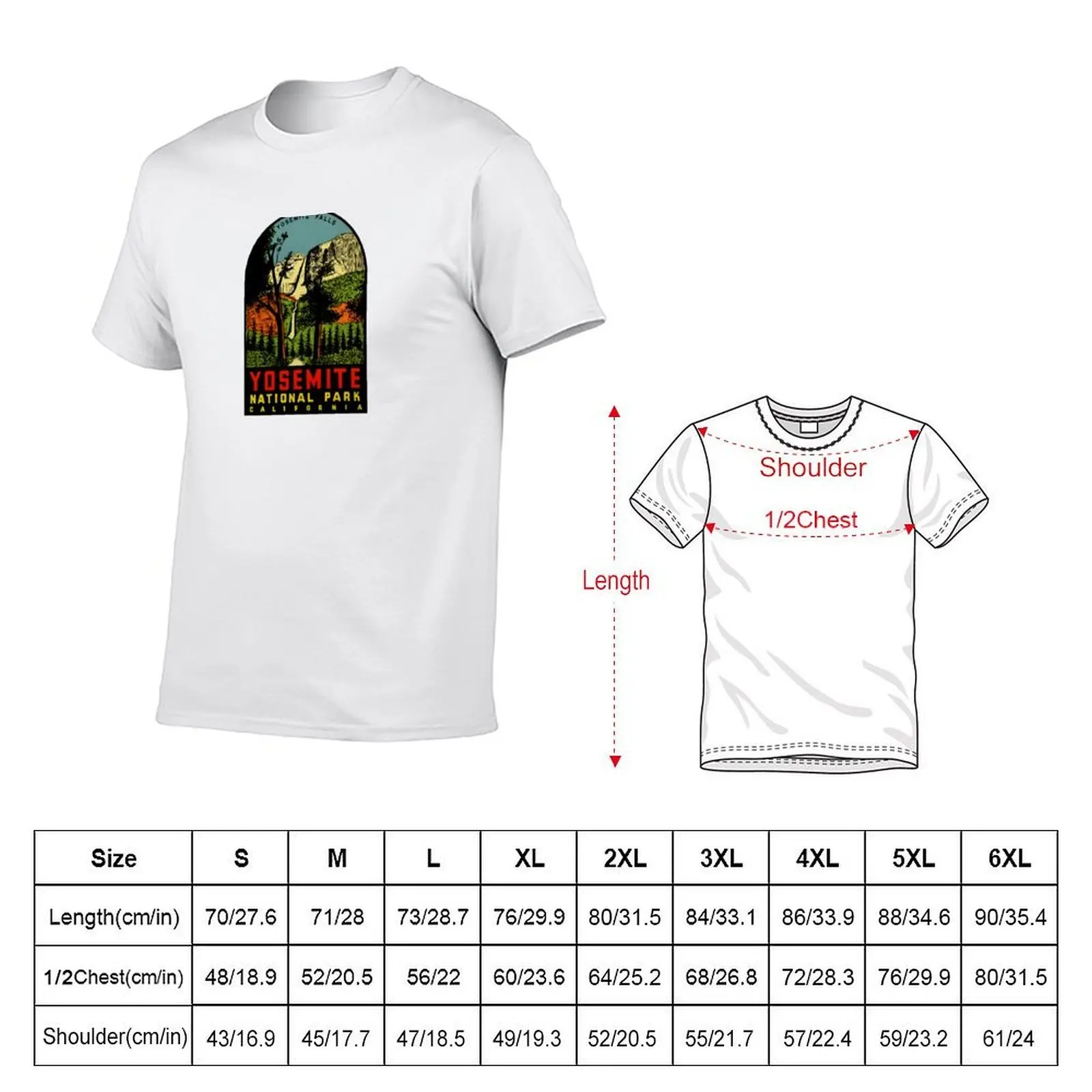 Yosemite Falls National Park Vintage Travel Decal T-Shirt printed t shirts for man man t shirt designer T-Shirt
