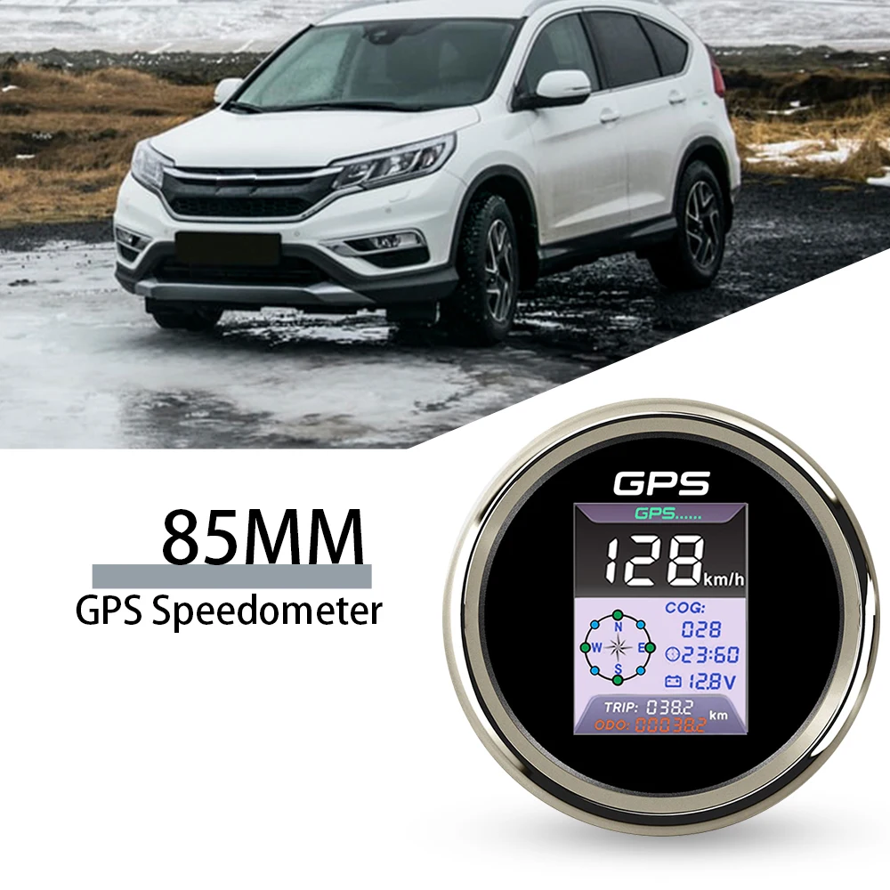 

ELING 85mm GPS Speedometer 3 In 1 Multifunctional Gauge Set with 24 hour Clock Voltmeter for RV Boat Truck Universal 12V 24V