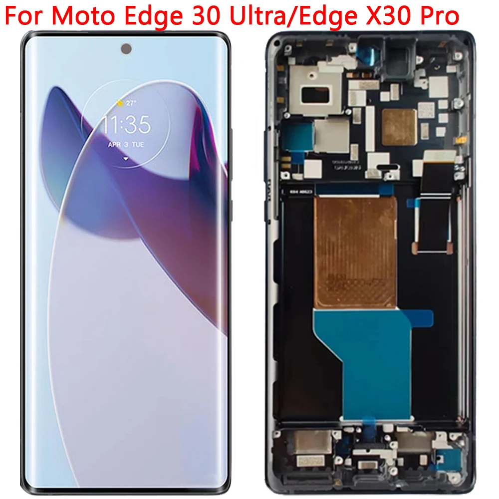 For Motorola Moto Edge X30 Pro LCD Display OLED Touch Screen With Frame 6.67\