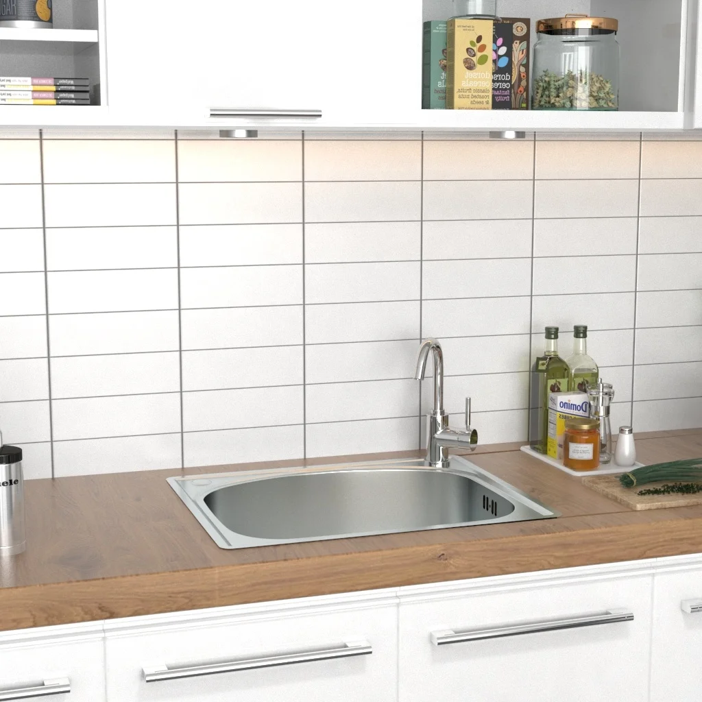 Stainless Steel Topmount Square Single Kitchen Sink