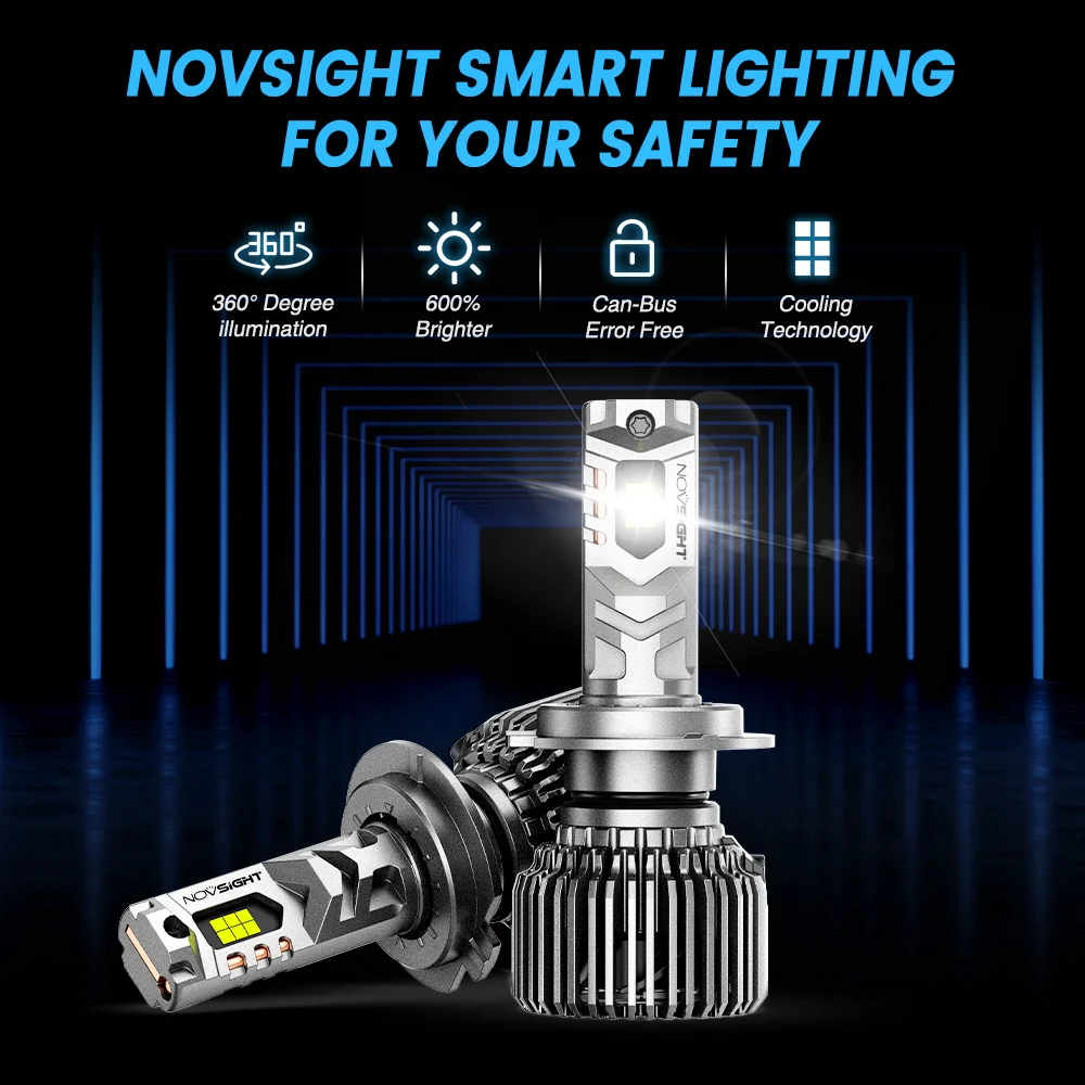 NOVSIGHT N75 H4 LED Headlight For Car H7 LED H11 9005 9006 9012 6500K 20000LM 100W 9-32V LED Auto Headlamp High Brightness Bulbs