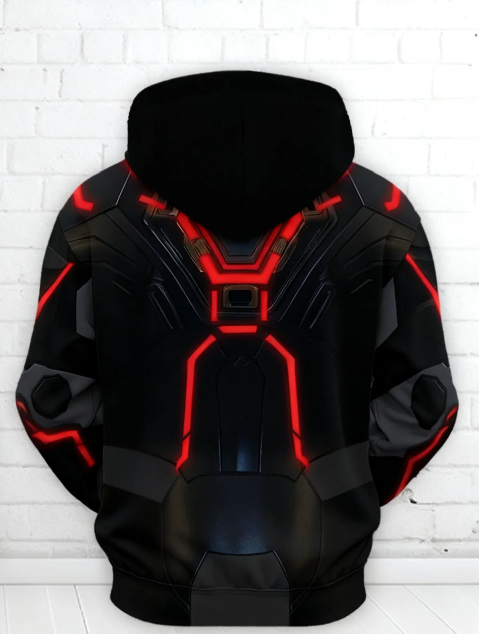 سويت شيرت بغطاء للرأس للأطفال من TRON Ares |   طباعة دائرة مضيئة حمراء، دفء الخريف/الشتاء، للحفلات والرياضة والترفيه