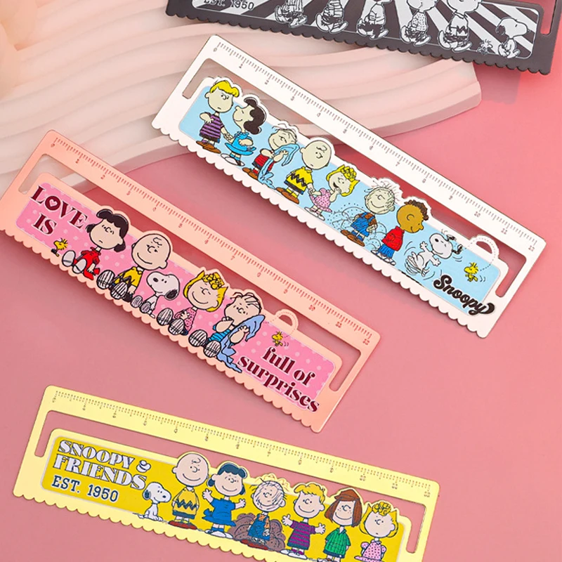 

Anime Snoopy Ruler Cartoon Peanuts Bookmark Cute Student Ruler Hollow Bookmark Kawaii Child Bookmark Ruler Study Stationery Gift