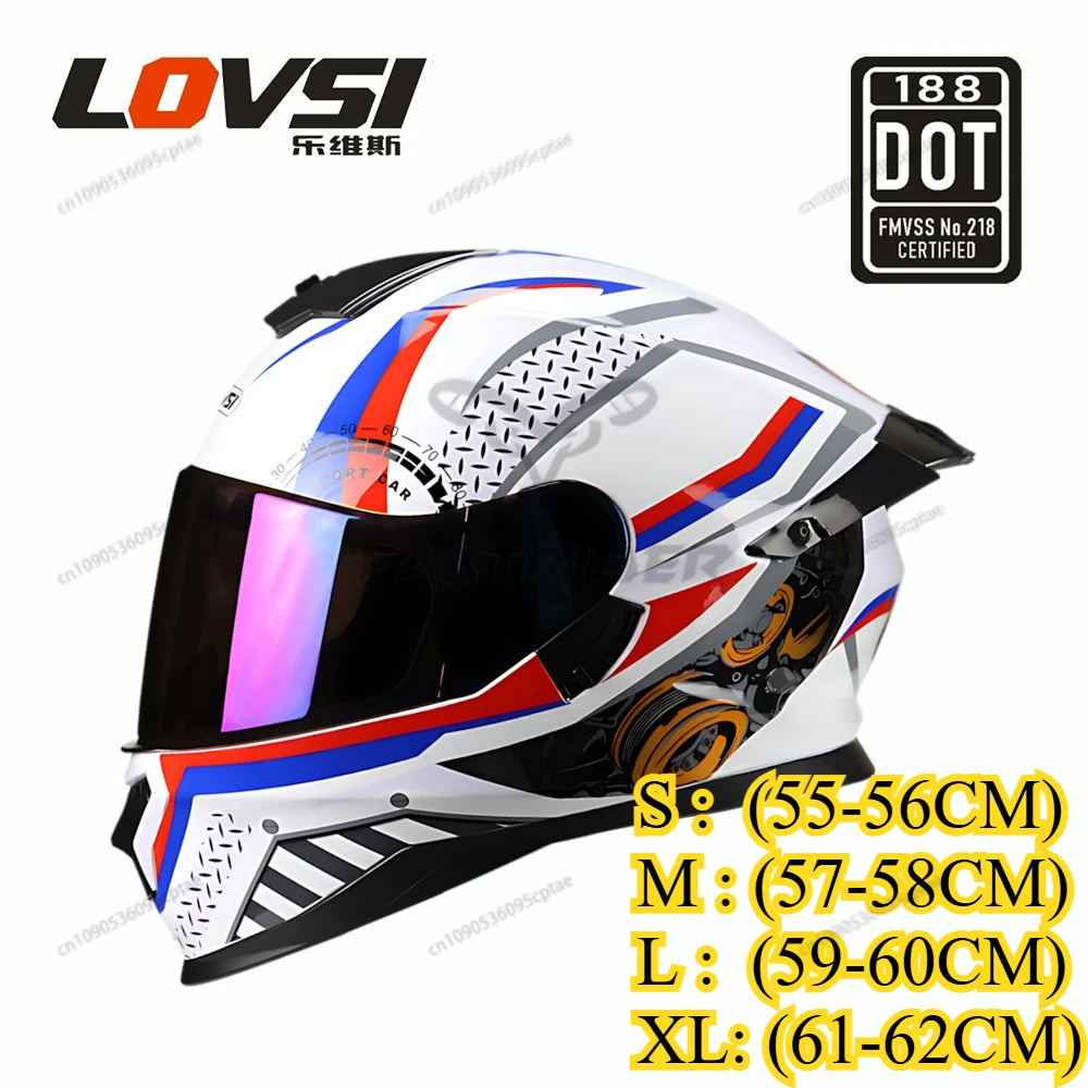 

Сертифицированный DOT мотоциклетный шлем с двойным козырьком и большим задним спойлером - полнолицевой гоночный шлем для взрослых гонщиков