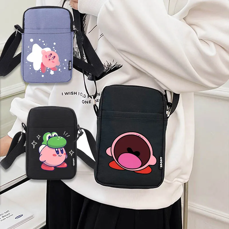 

Cartoon Kirbys Women's Crossbody Bag Female Anime Multifunction Shoulder Bags Handbags Purse Crossbody Handbag Mobile Phone Bags