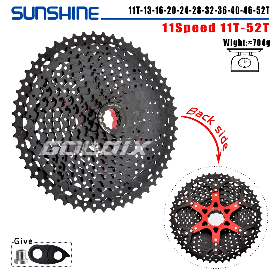 Sonnenschein schwarz fahrrad freilauf mtb fahrrad kassette k7 8/9/10/geschwindigkeit hg struktur spezifikation für shimano sram