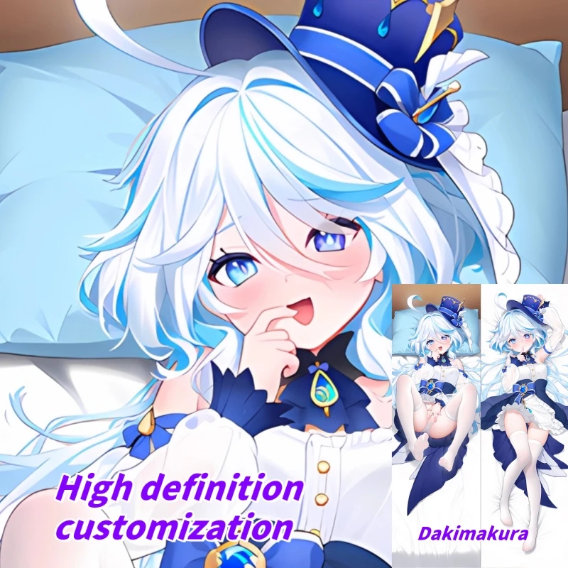 

Dakimakura Anime Pillow Case Genshin Impact Furina Double-sided Print Of Life-size Body Pillowcase Gifts Can be Customized