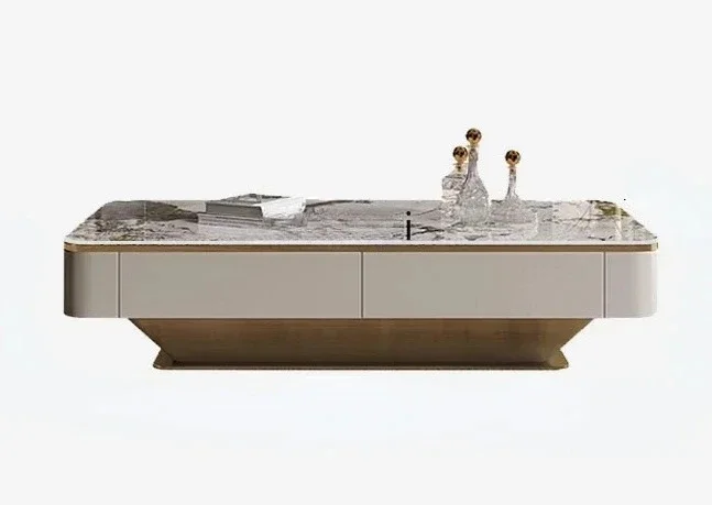 

Light luxury rock plate coffee table TV cabinet combination home living room floor cabinet simple Nordic solid wood TV cabinet