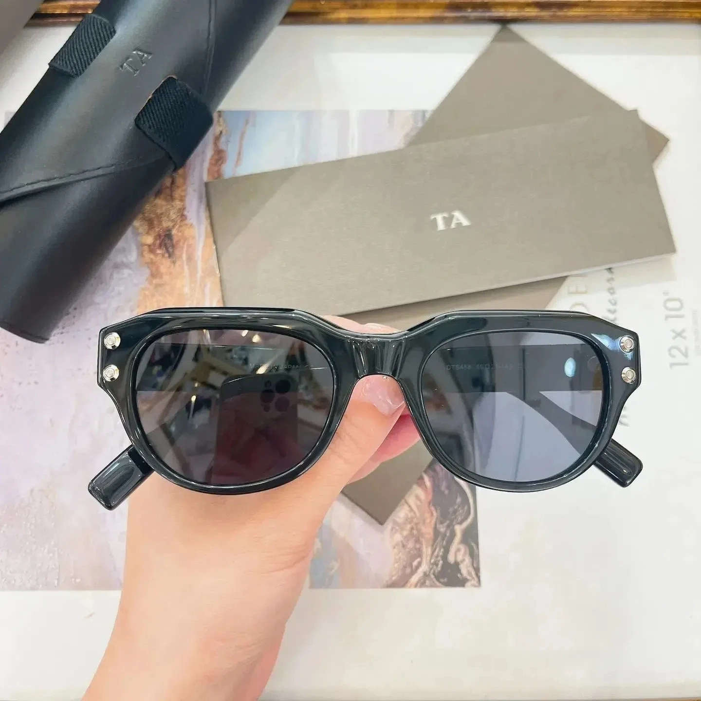 

Authentic For DIYTA DT DTS458 Trendy Black Acetate Frame Men Women Sun Glasses Classic Gray Lenses Male Couple Eyewear With Box