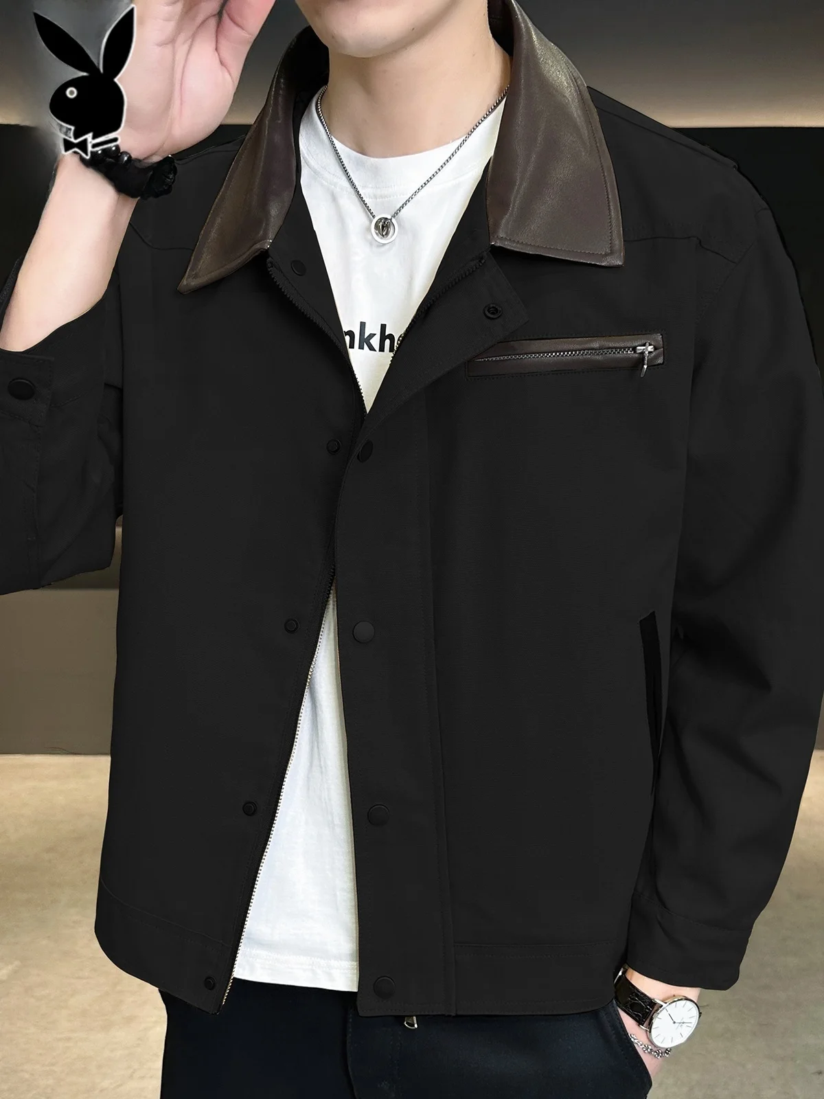 

Detroit Workwear Jaet Men's Canvas Outerwear American Sle Autumn Faion Loose Fit Zipper Decorated Cotton 00%